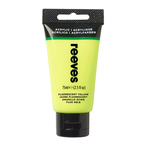 JAS-0011280 - REEVES ACRYLIC ARTIST PAINT 75ml Fluro Yellow